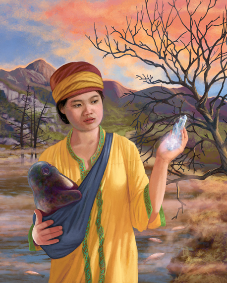 Cover illustration for Melting Stones by Tamora Pierce